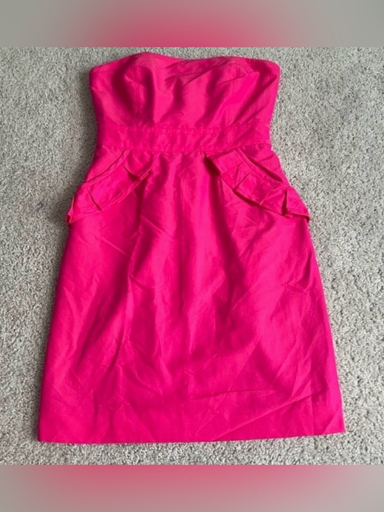 J. Crew Dresses & Skirts - J.Crew Flamenca Strapless Pink Taffeta Cocktail Party Dress Pockets NWT 2